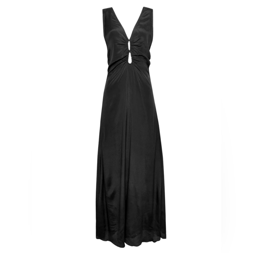 Magali Pascal Mirren Chic Black Sleeveless Maxi Dress Size XS